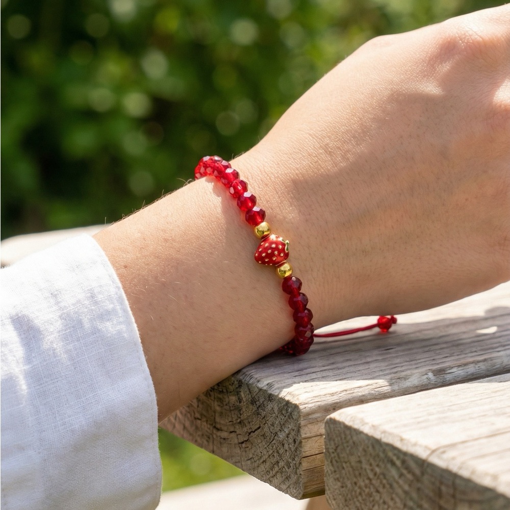 Elegant Red Beaded Bracelet
